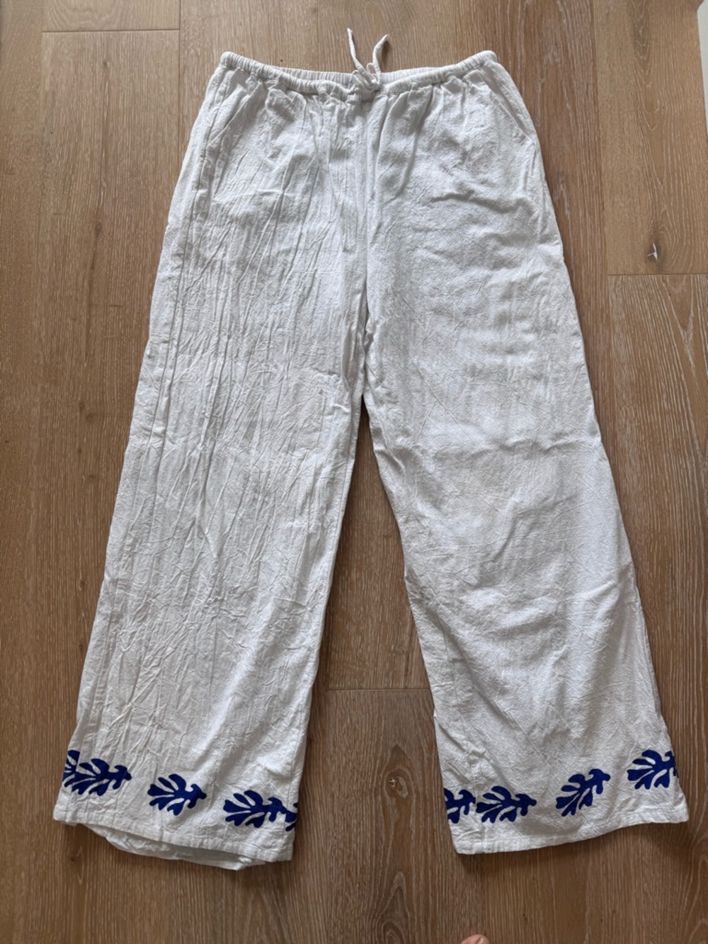Seven Wonders Amalia White Cotton Wide Leg Pants